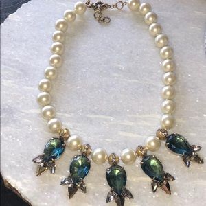 J. Crew Large Pearl Pagoda Pear Blue Necklace